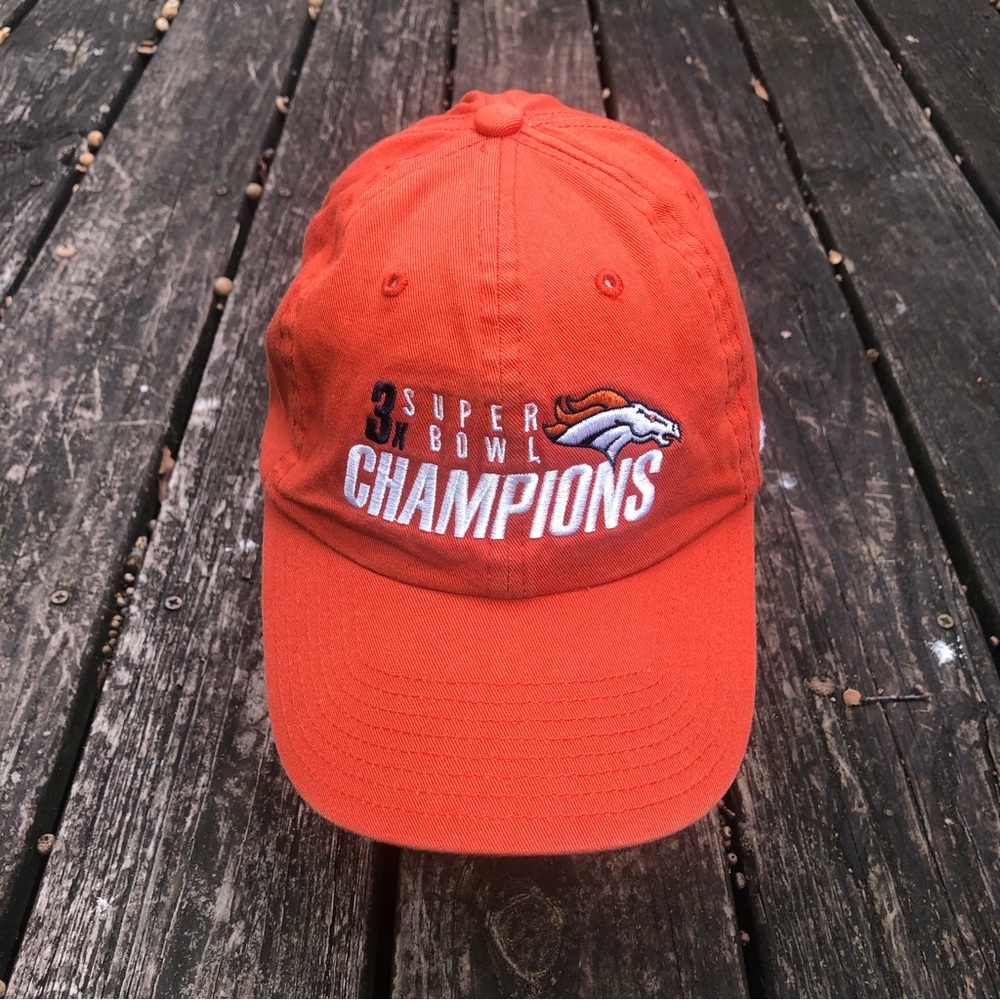 Denver Broncos 3x Super Bowl champs strap back cap